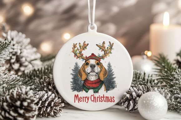 Beagle Dog Christmas Ornament PNG
