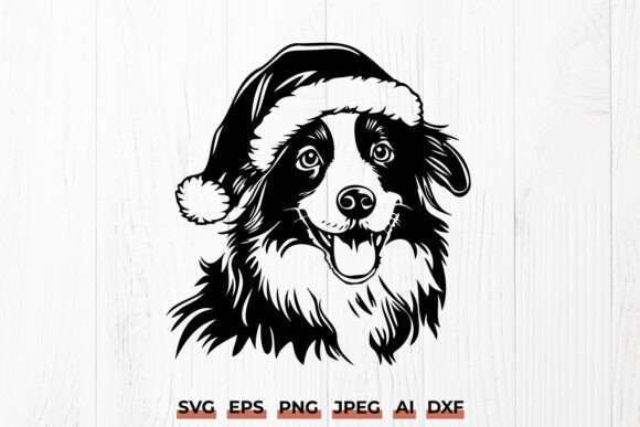 Christmas Australian Shepherd SVG DXF