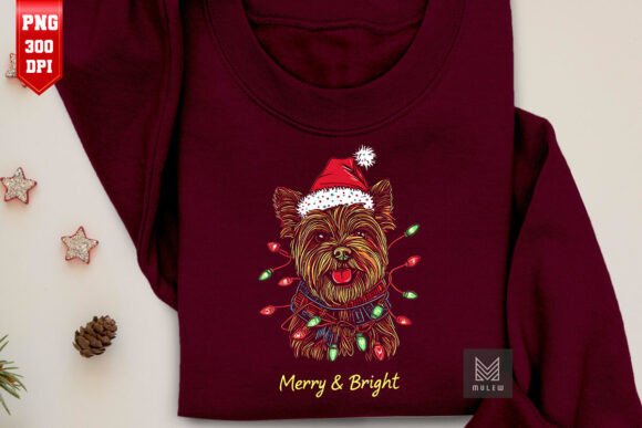 Christmas Yorkshire Terrier Dog PNG