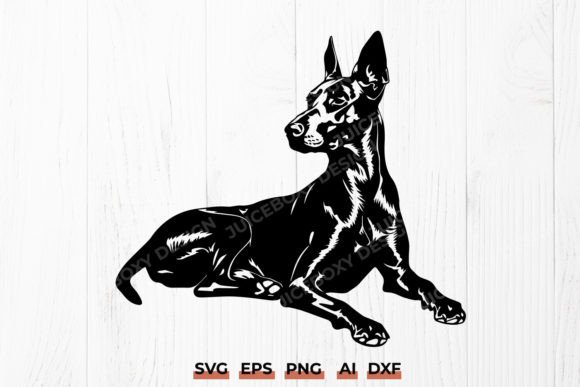 Doberman Laying Down Silhouette