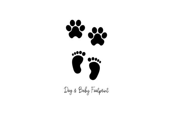 Dog and Baby Paw Footprint