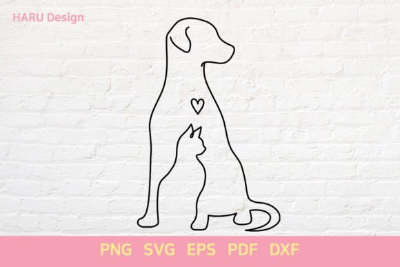 Dog and Cat Outline