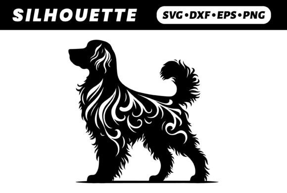 Floral Dog Silhouette for Embroidery