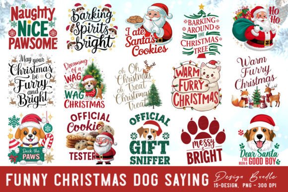 Fun Christmas Dog Sayings Bundle