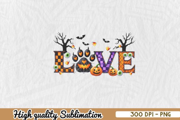 Halloween Love Dog Sublimation PNG