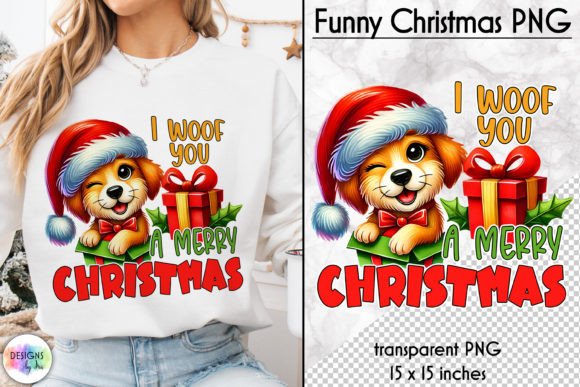 I Woof You a Merry Christmas Dog Print