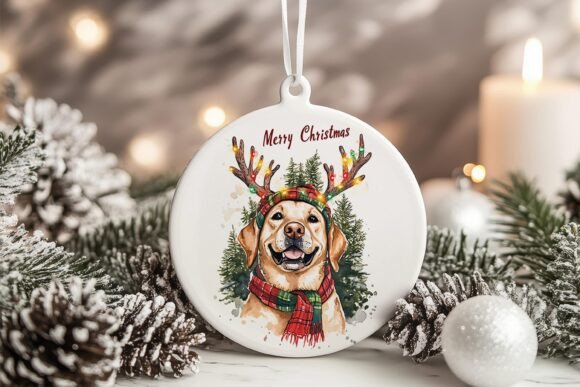 Labrador Retriever Dog Xmas Ornament PNG