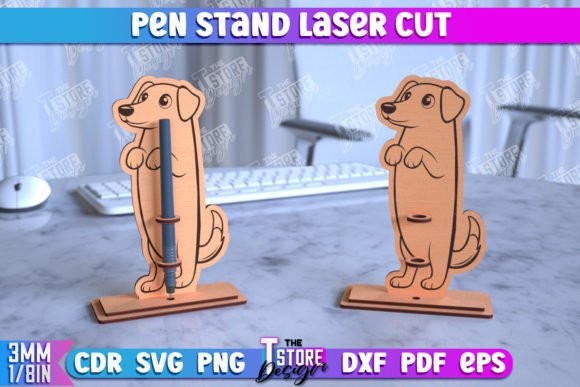 Pen Stand Pencil Holder Dog Design