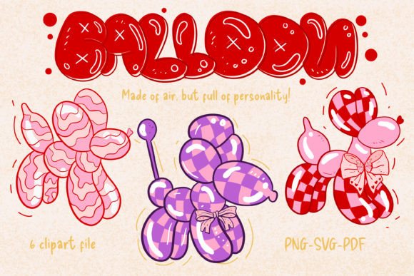 Preppy Balloon Dog Clipart