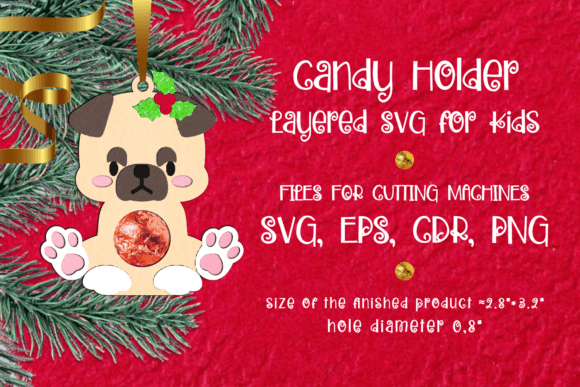 Pug Dog Candy Holder Template