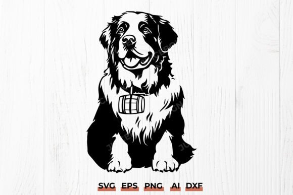 Saint Bernard Rescue Barrel SVG Design