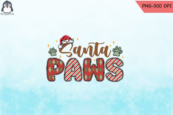 Santa Paws Merry Christmas Dog PNG