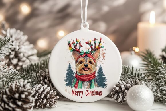 Yorkshire Terrier Dog Xmas Ornament PNG
